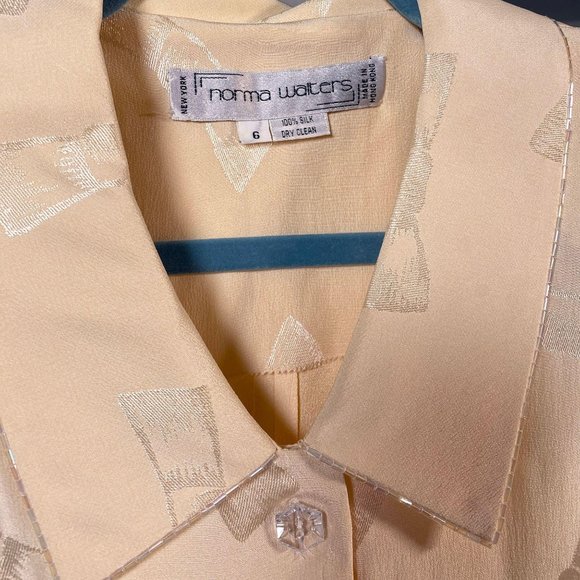 Vintage Norma Walters Silk Peplum Blouse - Picture 5 of 6